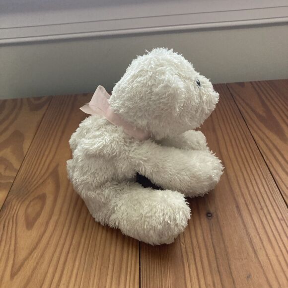 Kellytoy White Polar Bear Plush Beanie Stuffed Animal Pink Bow 9 Inches - Picture 4 of 11